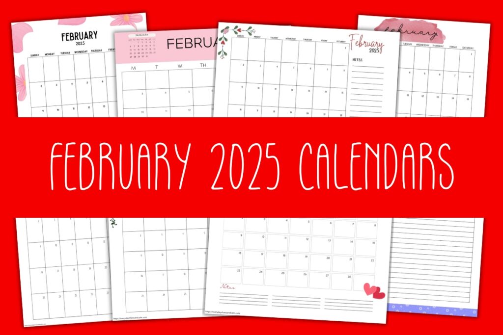 february 2025 calendars