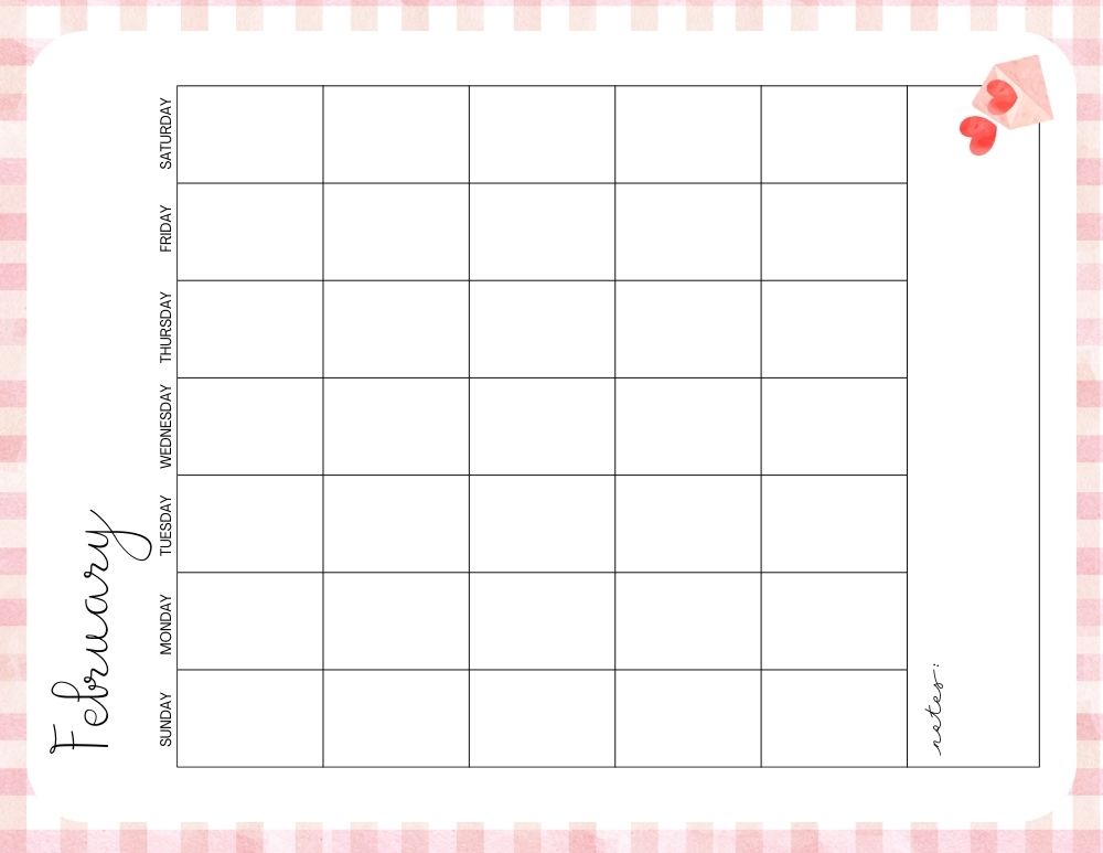 printable blank february calendar,  PDF, Free Printable