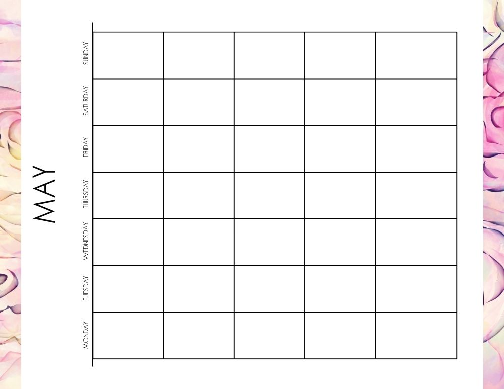 printable blank may calendar,  PDF, Free Printable