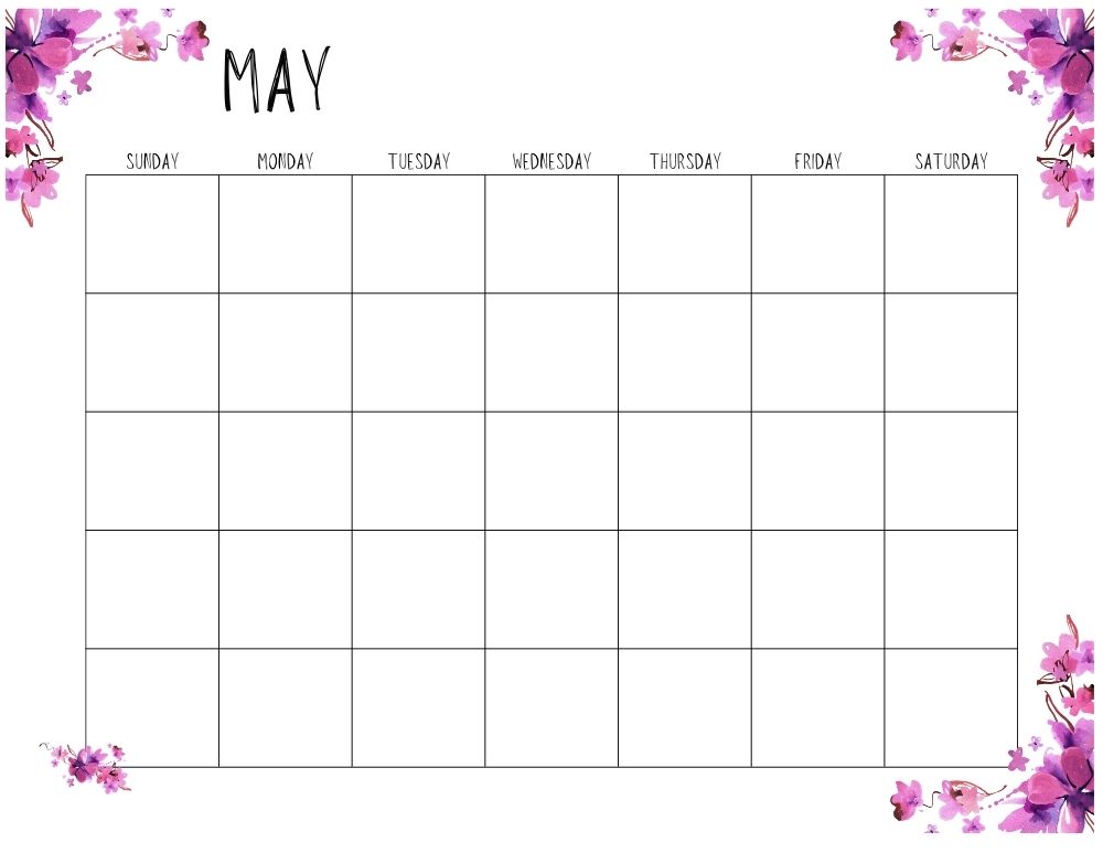 printable blank may calendar,  PDF, Free Printable