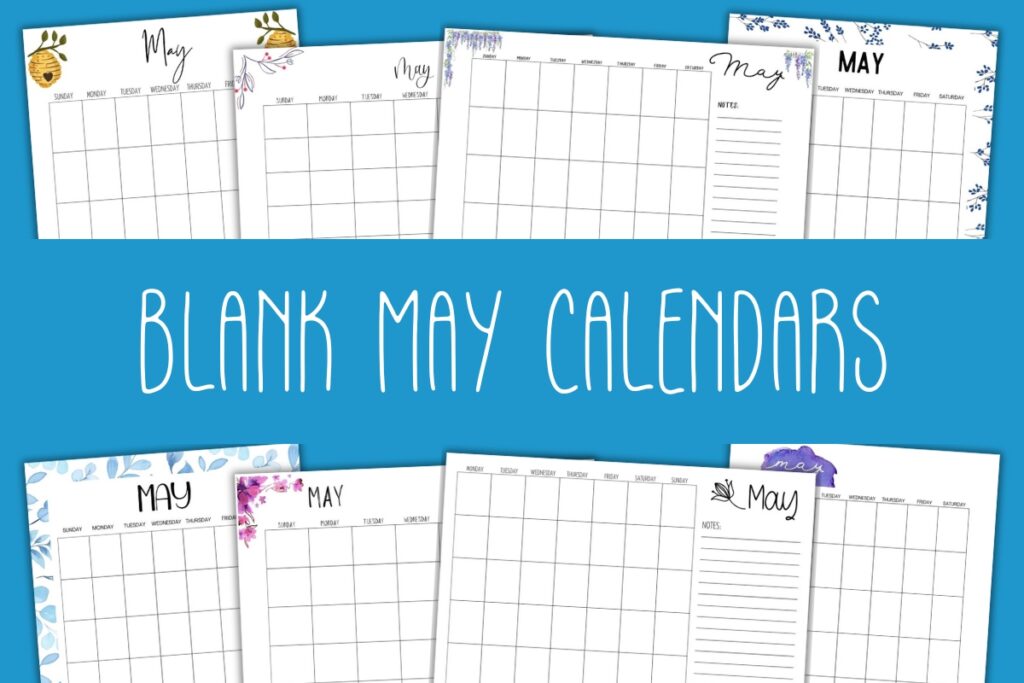 blank may calendars