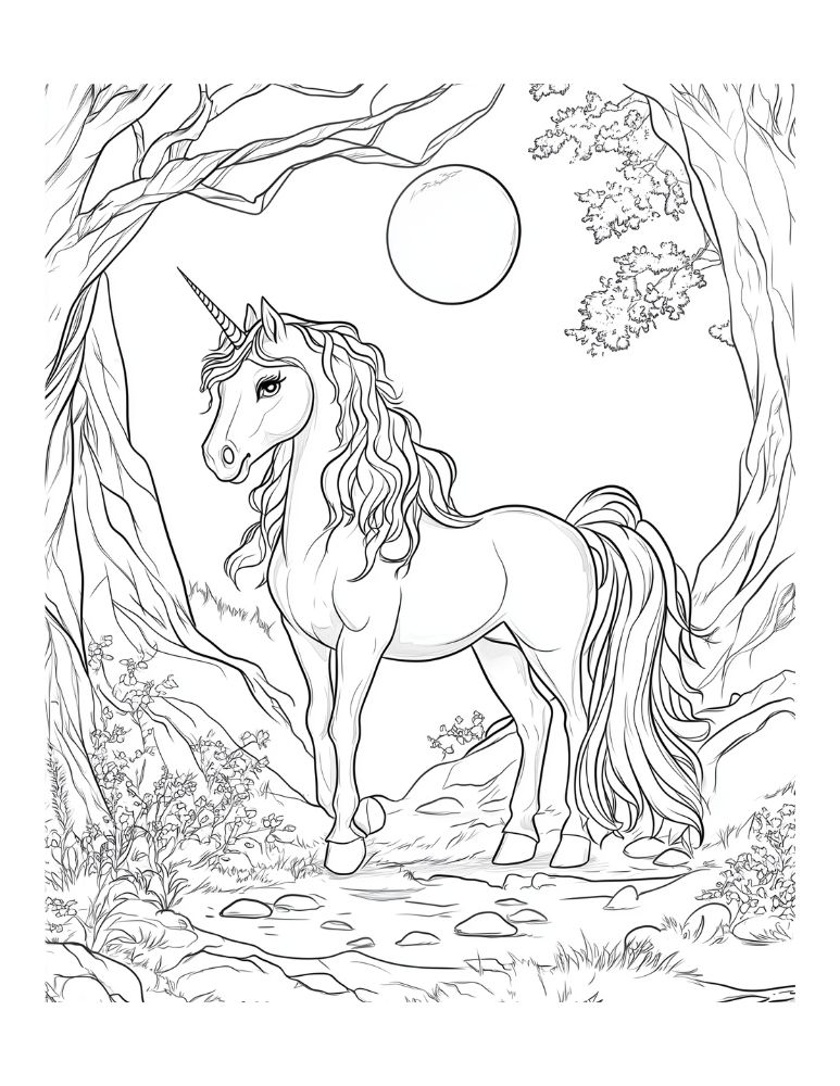 unicorn coloring page