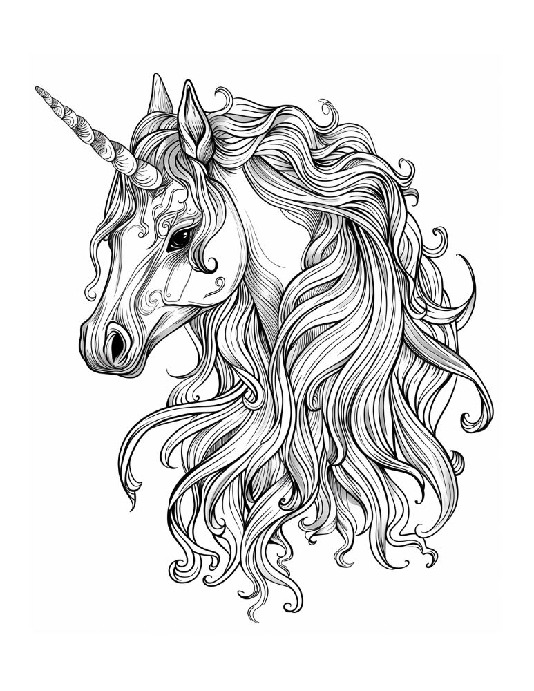 unicorn coloring page