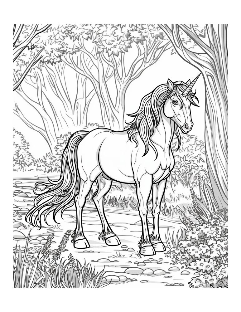 unicorn coloring page