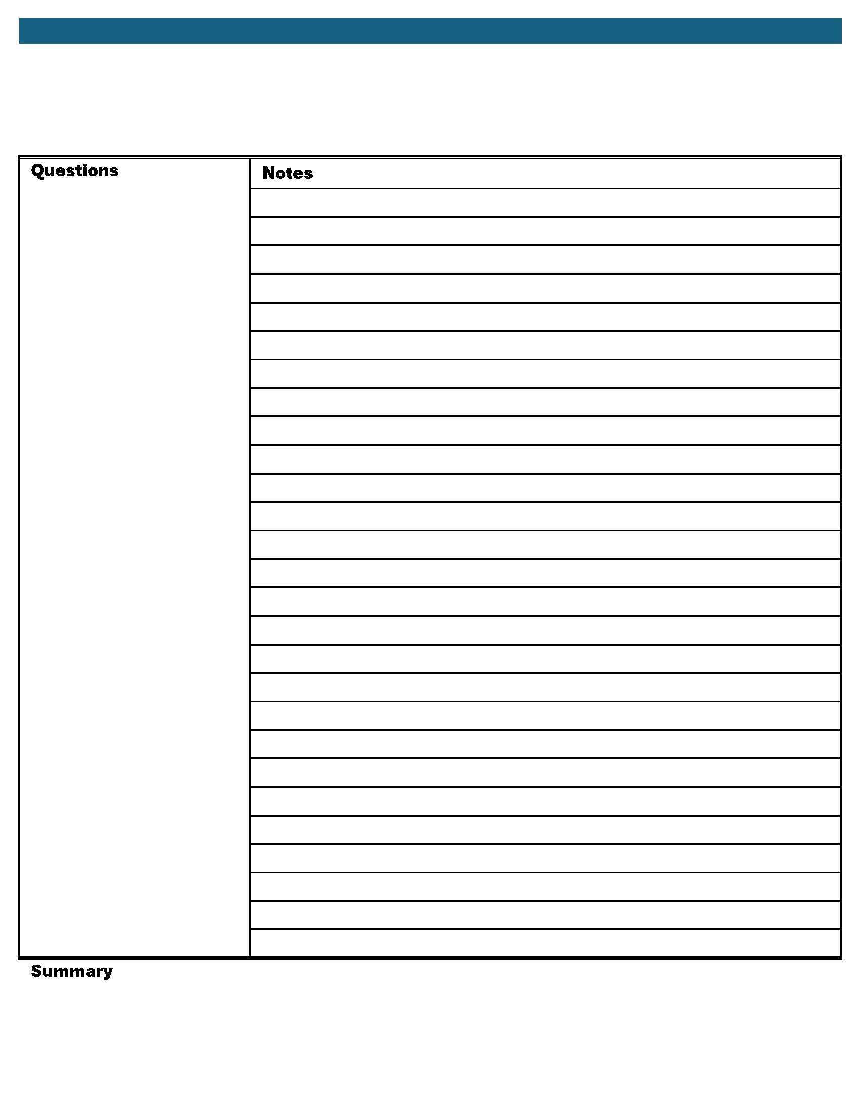 printable cornell notes,  PDF, Free Printable