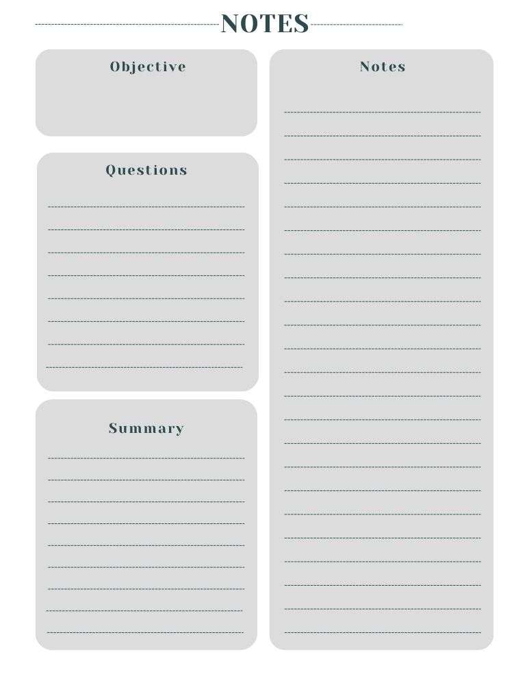 printable cornell notes,  PDF, Free Printable