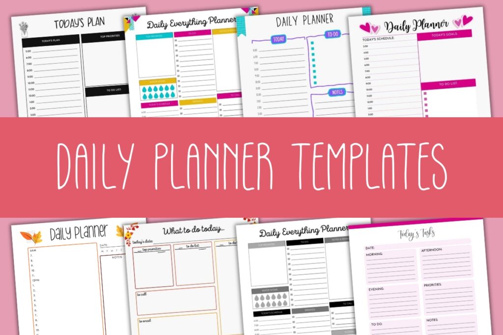 printable daily planner templates