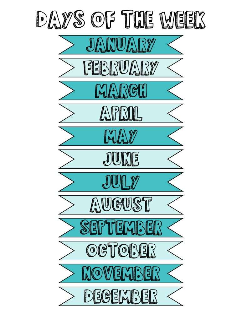 printable months of the year chart,  PDF, Free Printable