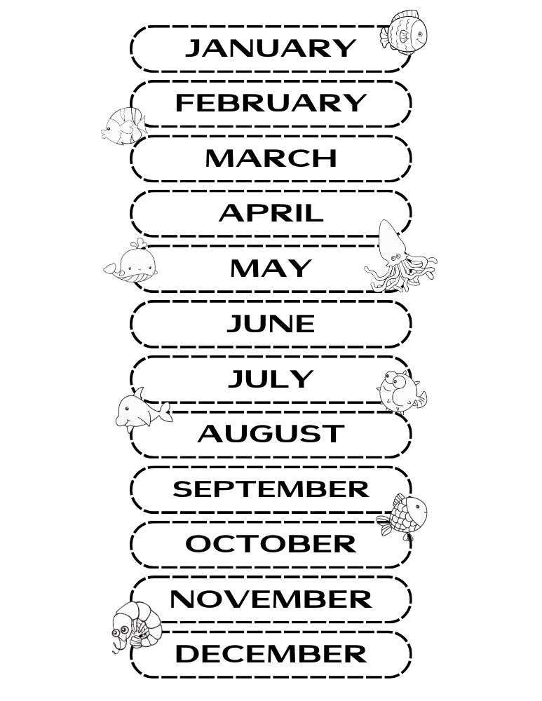 printable months of the year chart,  PDF, Free Printable