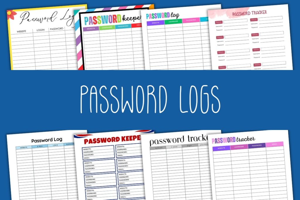 printable password logs