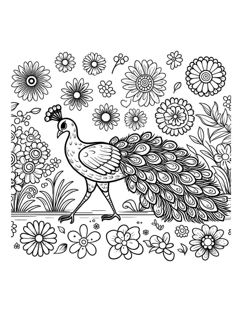 printable peacock coloring pages,  PDF, Free Printable