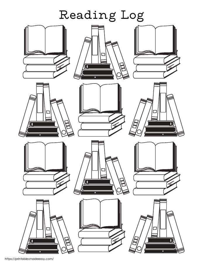 printable visual reading log,  PDF, Free Printable, colorable